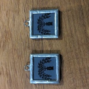 Two goth weeping willow earrings / pendants
